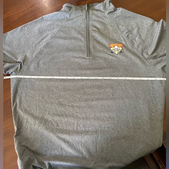 Cooperstown Dreams Park long-sleeved gray quarter-zip pullover zip side pockets - Picture 10 of 13